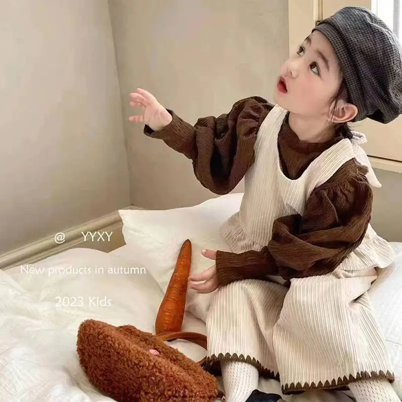 

Children's Autumn Coat Baby's Bottom Shirt+Casual Pants Set Three Piece Set for Girls 2023