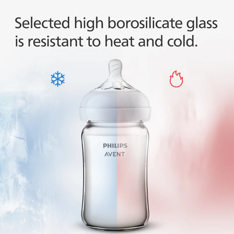 PHILIPS AVENT Wide caliber High boron silicon Glass milk bottle Over 6 months Newborn babies Anti-Colic feeder 240ml milk bottle feeding bottle glass milk bottle baby feeding utensils