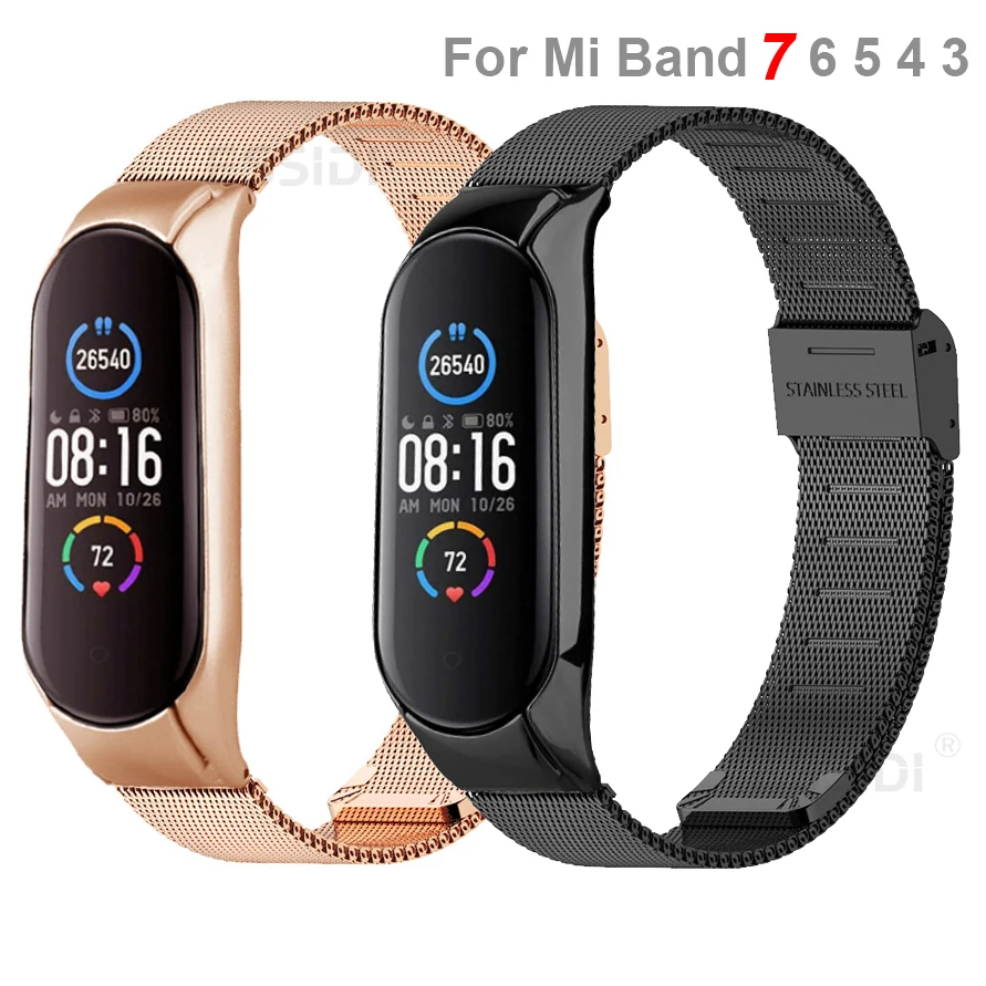 

Essidi New Mesh Strap For Xiaomi Mi Band 7 6 5 4 3 Women Men Stainless Steel Watch Bracelet Band Loop For Mi Band 3 4 5 6 7