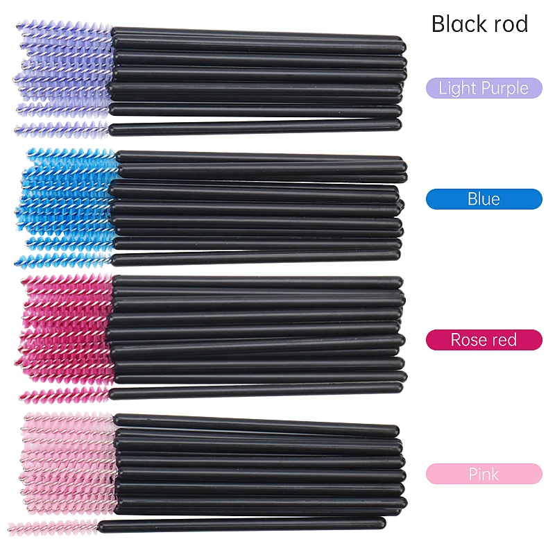 Makeup Eyelash Brushes 50Pcs Disposable Crystal Eyebrow brush Diamond Handle Mascara Wand Applicator Lashes Extension Tools