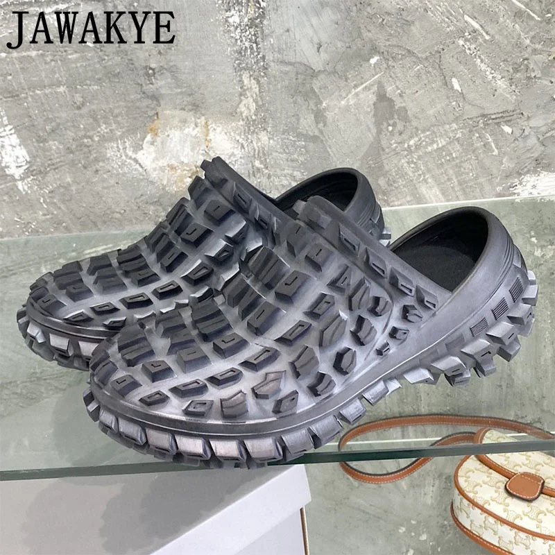 

JAWAKYE Men's Clogs Ridged Sole EVA Mules Brand Dirty-made Ugly Shoes Waterproof Safty Shoes Beach Slippers Flip Flops Men