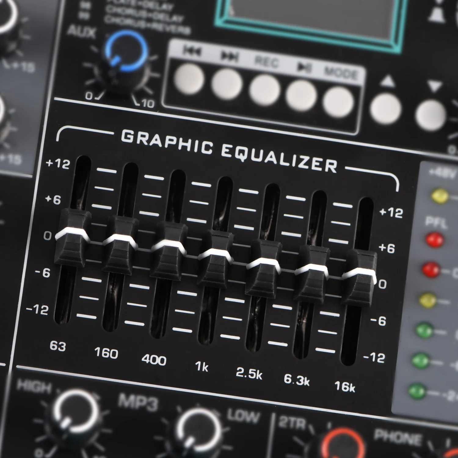 6 Mono Channel Mixing Console Monitor 99 DSP Effect Bluetooth Audio Table 7 Band EQ USB Record Sound Mixer Desk AM-UT2 audio mixer