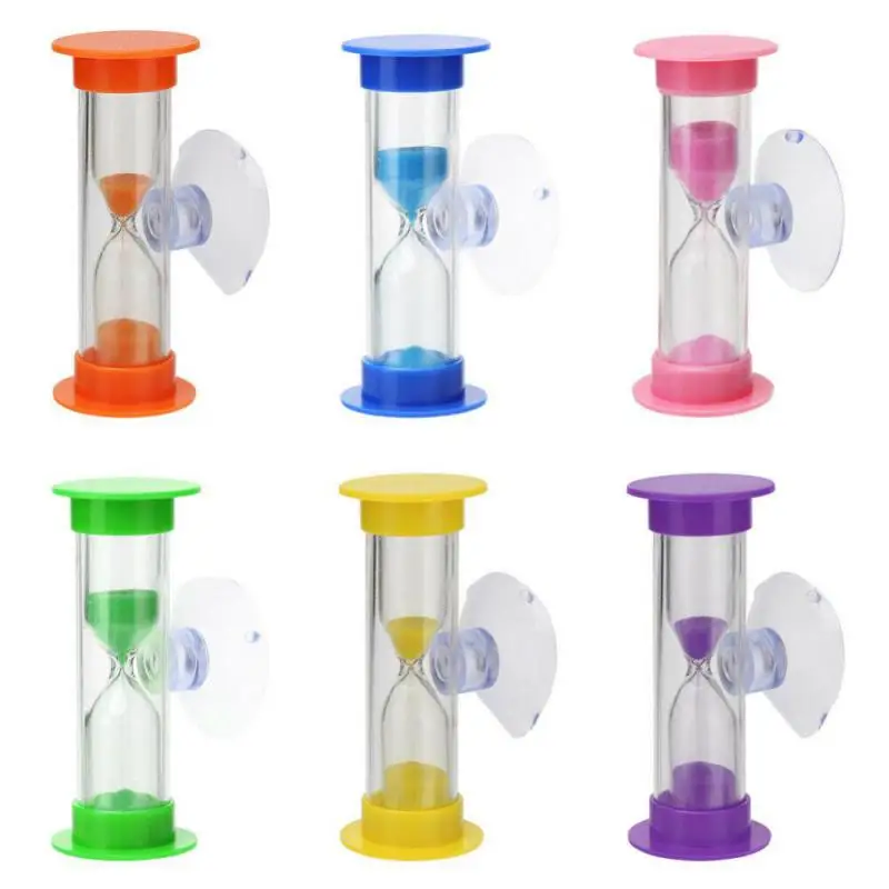 2/3 Minutes Hourglass Timer Kitchen Cooking Hourglass Children's Teeth Brushing With Suction Cup Home Decor Timer sand timer liquid hourglass timer colored hourglass