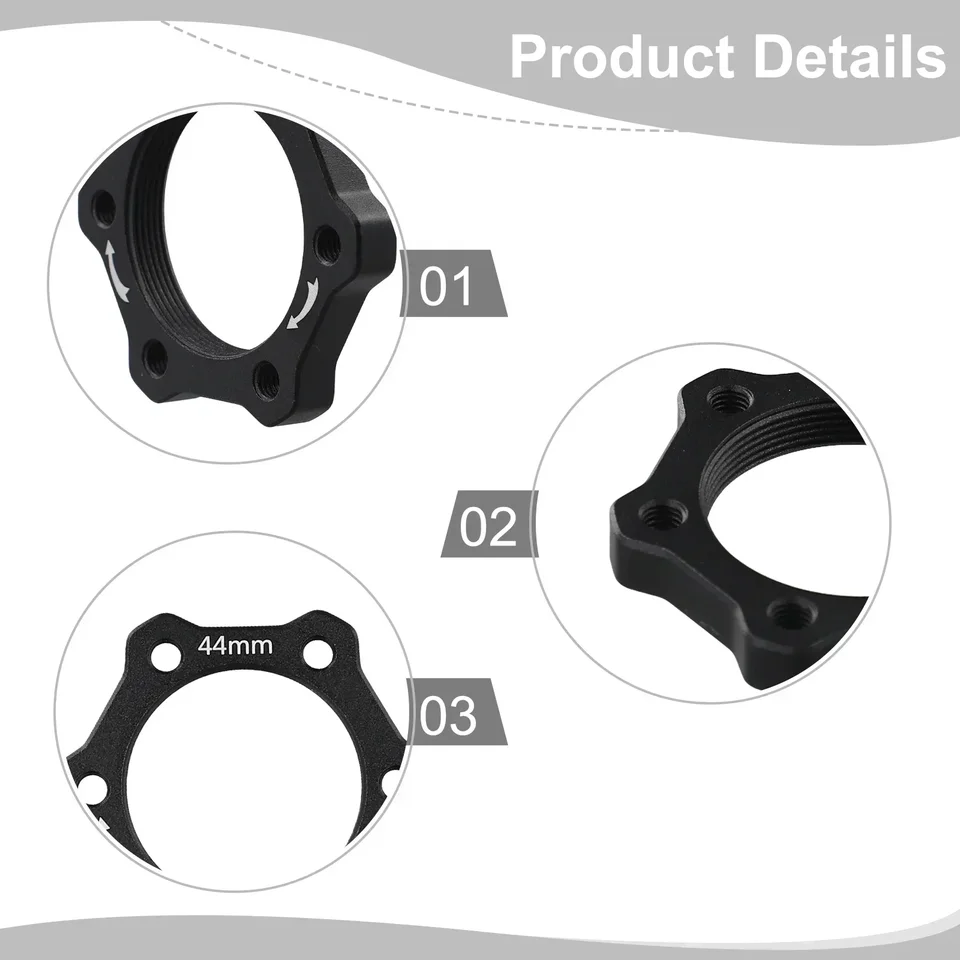 Mozzi filettati per bicicletta, ruota libera per freno a disco, 6 bulloni, adattatore flangia 44 mm, confezione da 2
