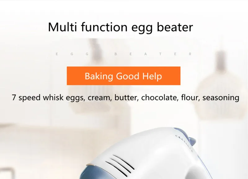 Description Picture 2 of itemEgg beater Household hand-held electric small baking cake cream mixer stainless steel egg beater