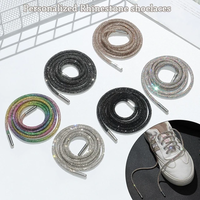 Luxury Rhinestone Shoelaces Rainbow Diamond Shoe laces Sneakers Laces Shoes  Round Shoelace 100/120/140/160CM 1Pcs DIY Strings