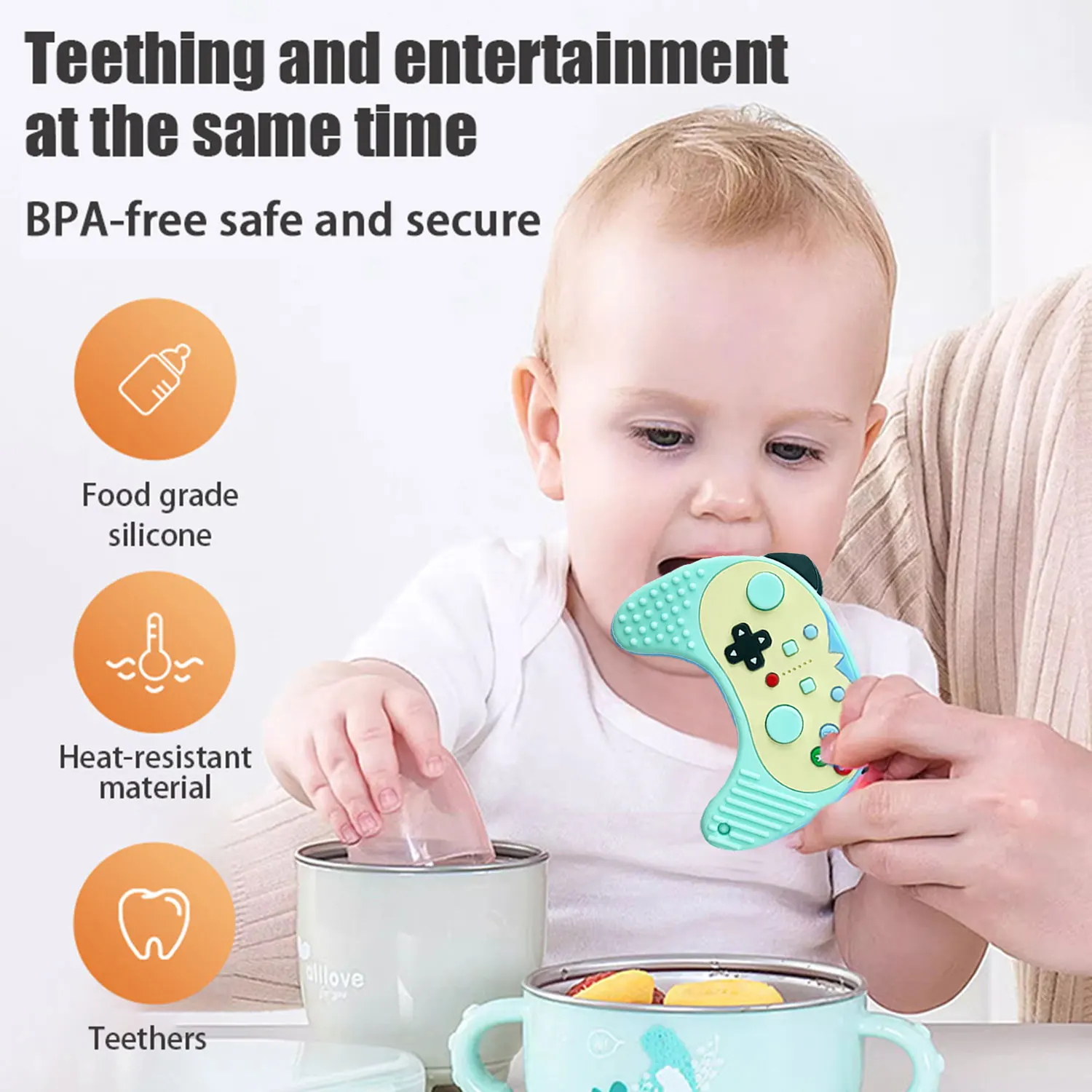 1PCS Baby teething toys For babies over 6 months Food-grade silicone teething gel Baby chew toys BPA-free Newborn gifts 3