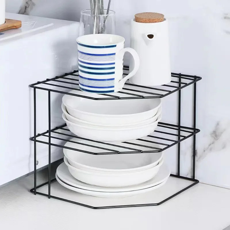Kitchen Seasoning Corner Shelving Pot Non Punching Portable Storage Table Food Sundries Organizer Rack Kitchen Bathroom Holder 6