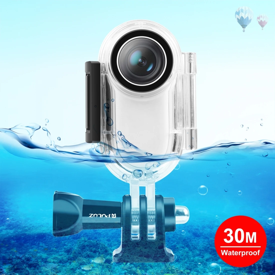 PULUZ 30m Underwater Waterproof Housing Protective Case For Insta360 GO 2, with Base Adapter & Screw GT