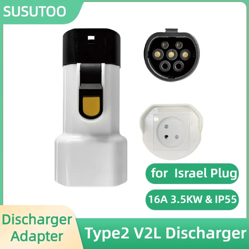 For MG BYD Kia Hyundai Smart Discharge V2L Vehicle to Load Type 2 V2L Discharger Israel Plug For Type2 Car Discharge EV Cable Ad
