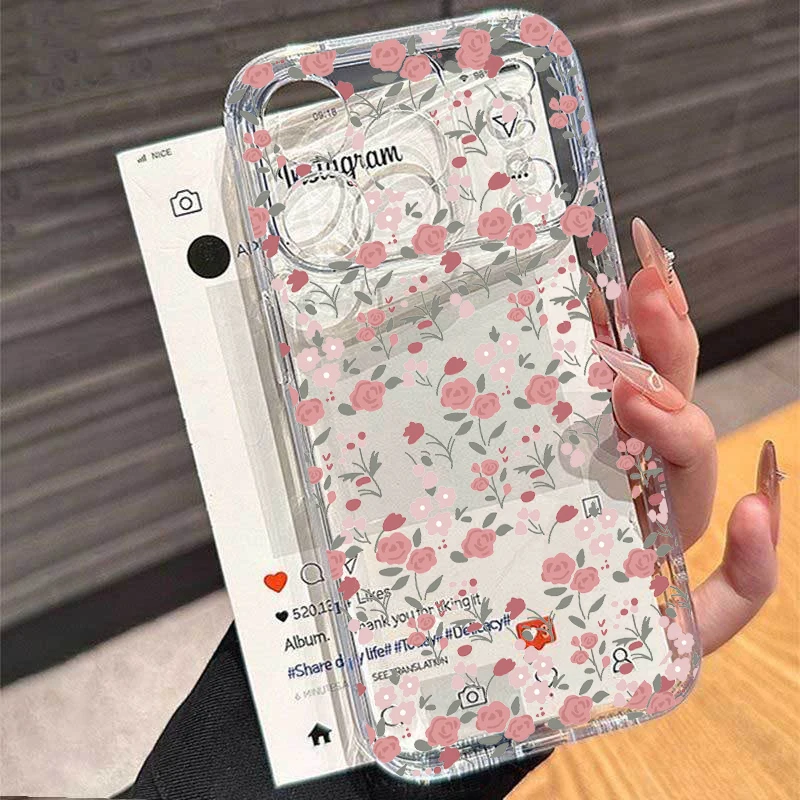 Charming Small Flower Clear Phone Case