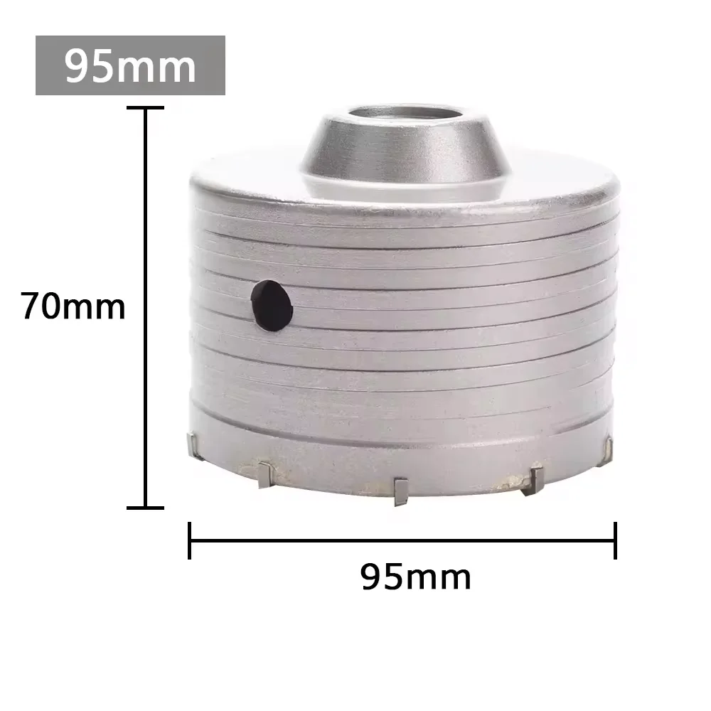 Premium 30-150mm Concrete Wall Hole Saw with Round Shaft for SDS Plus Hammer Drills