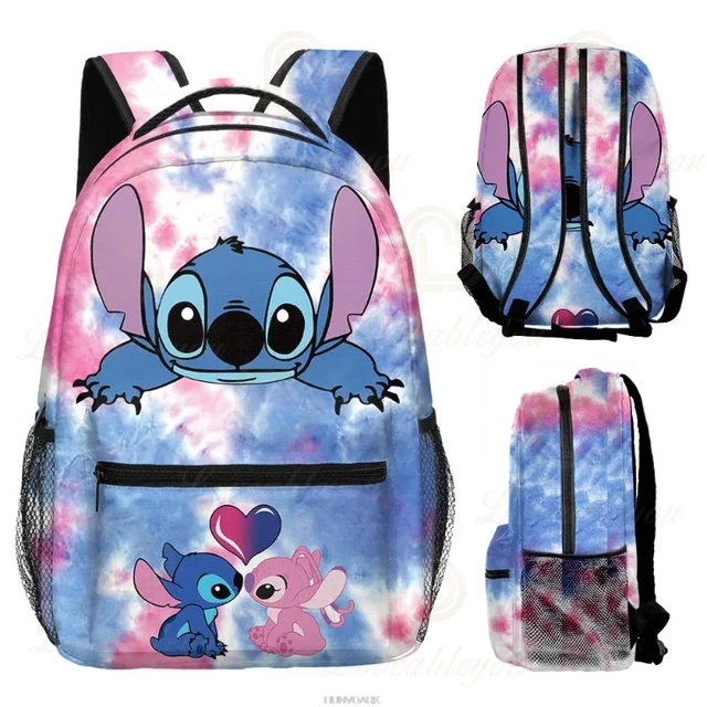 Mochila Lilo Stitch Para Niño Y Niña, Bolsa De Hombro, Estuc