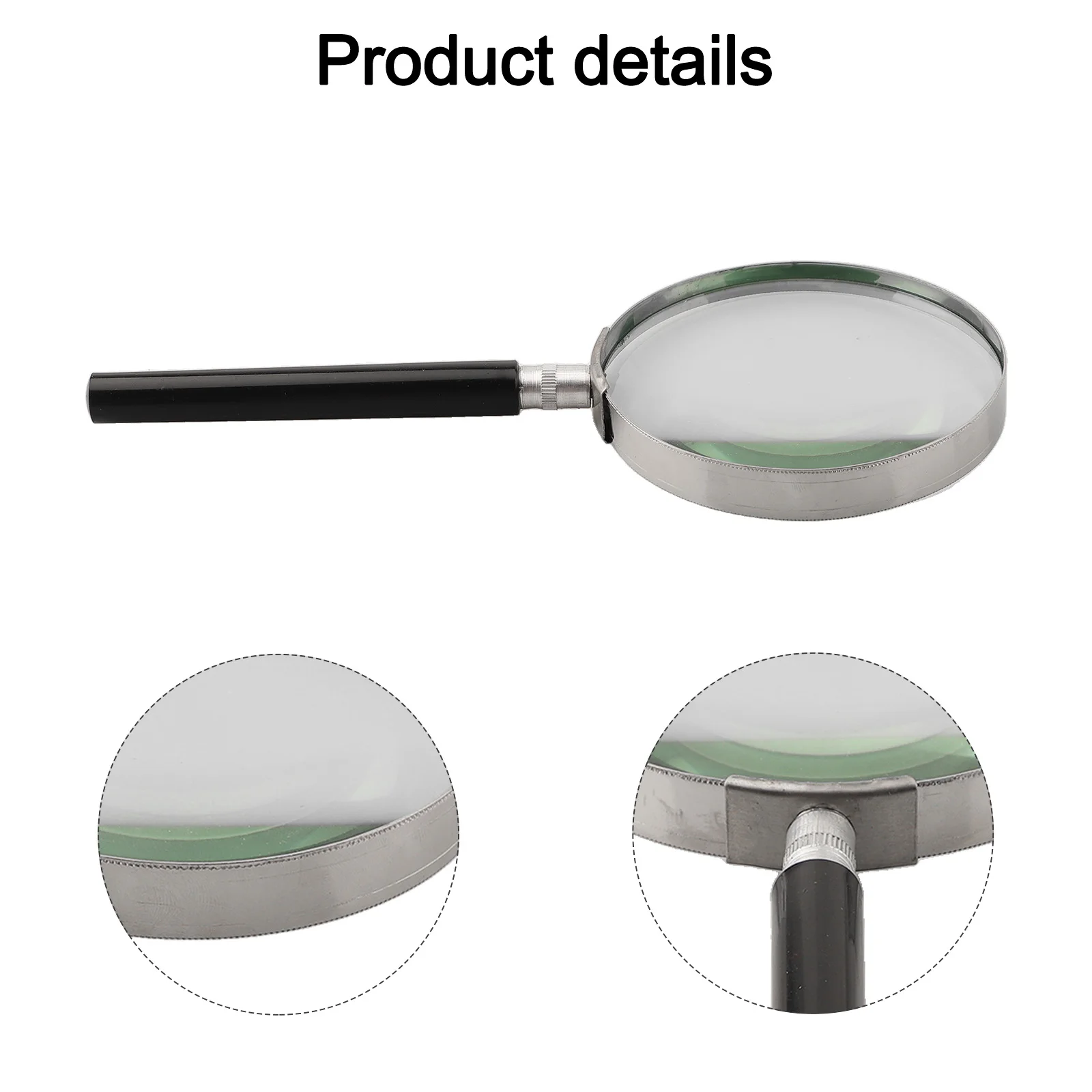 Optische Glaslinse, 75 mm Lupe, 75 mm Linse, leichtes Design, 100 mm Linse, Kunststoffgriff, hochwertiges Metall – Detail 18