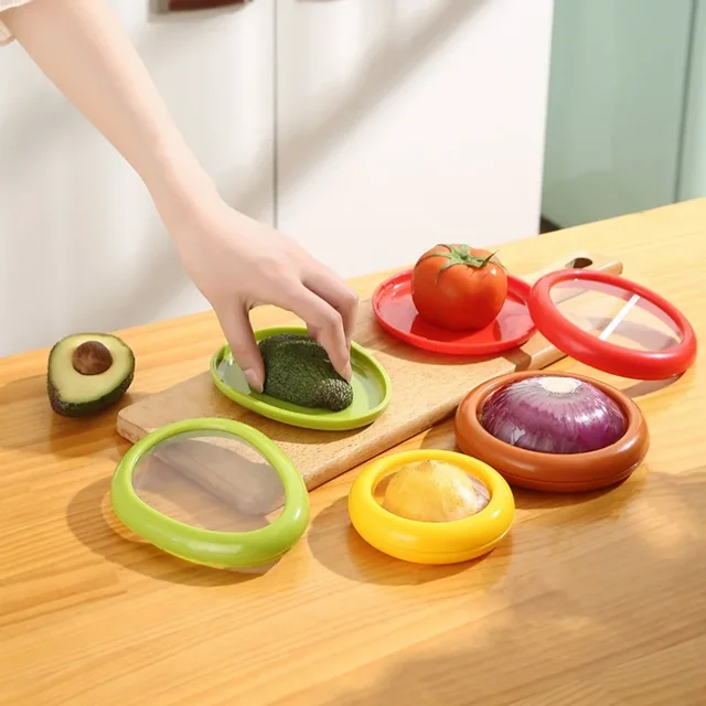 Scatola per la conservazione degli alimenti in silicone per frutta e verdura da 1 pezzo/4 pezzi, set di contenitori per la conservazione degli alimenti, portatile, impilabile e a prova di perdite, per mantenere 6