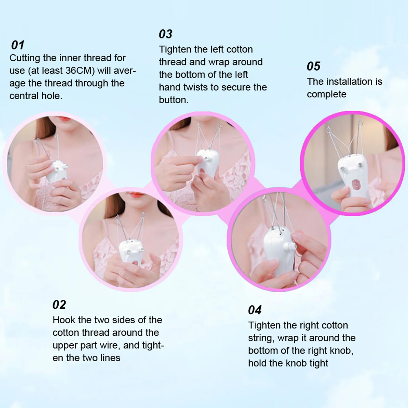 Mini Electric Facial Hair Remover USB Cotton Thread Epilator Shaver Trimmer Devices for Women Neck Lip Chin Arm Leg