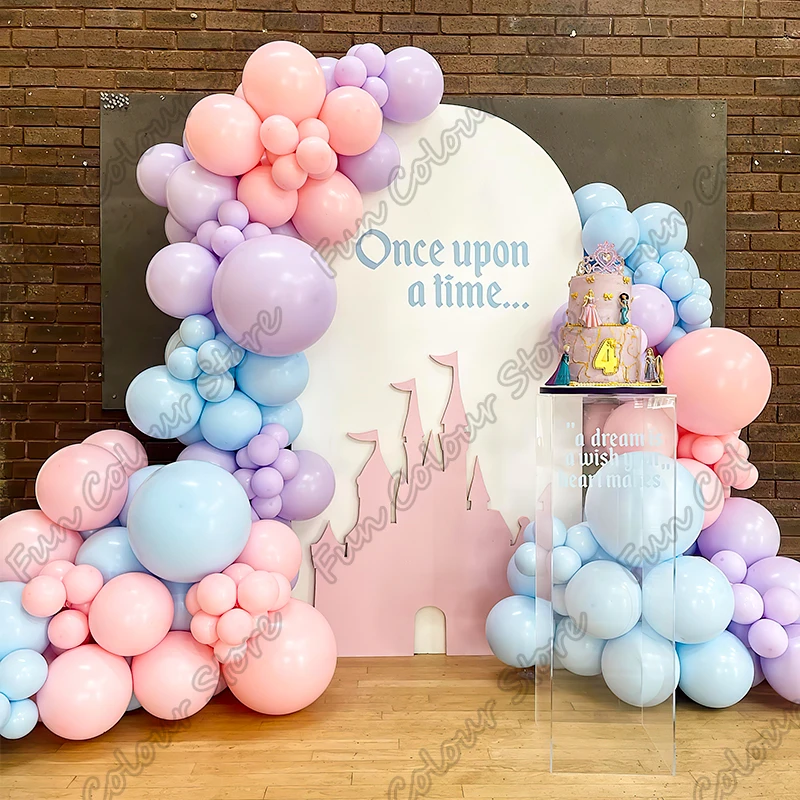 

135pcs Maca Blue Pink Birthday Party Balloons Garland Wedding Backdrop Free Shipping Latex Events Ballons Baby Shower Decoration