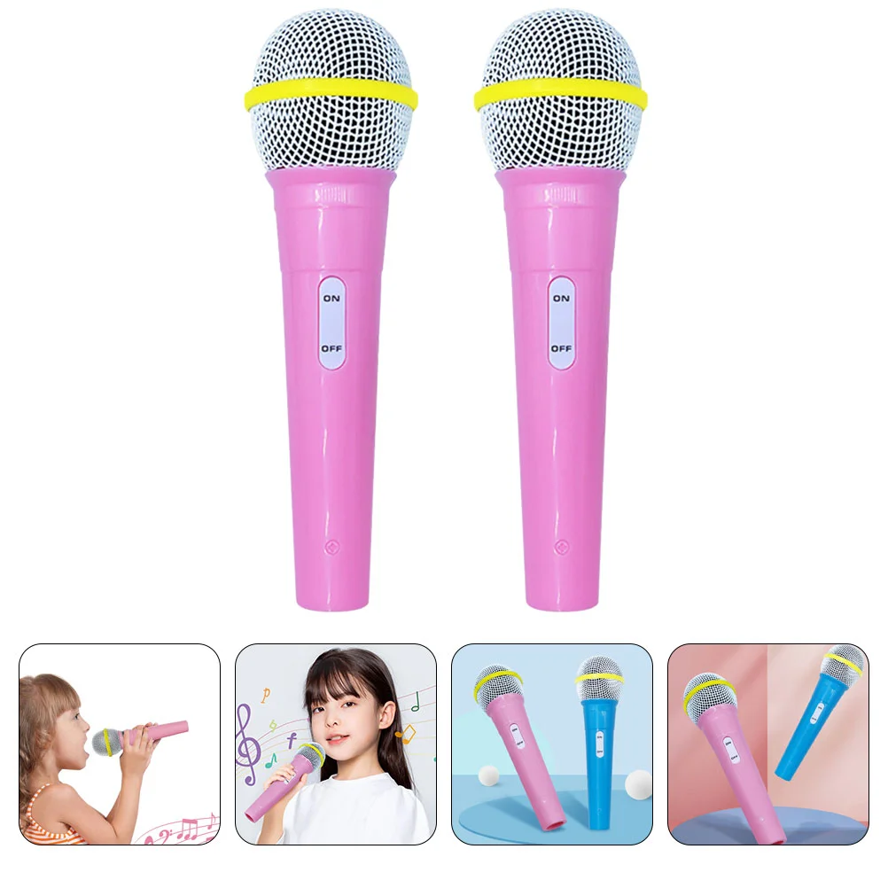 

2 Pcs Rock and Roll Kids Microphone Kidcore Clothes Simulation Plastic Fake