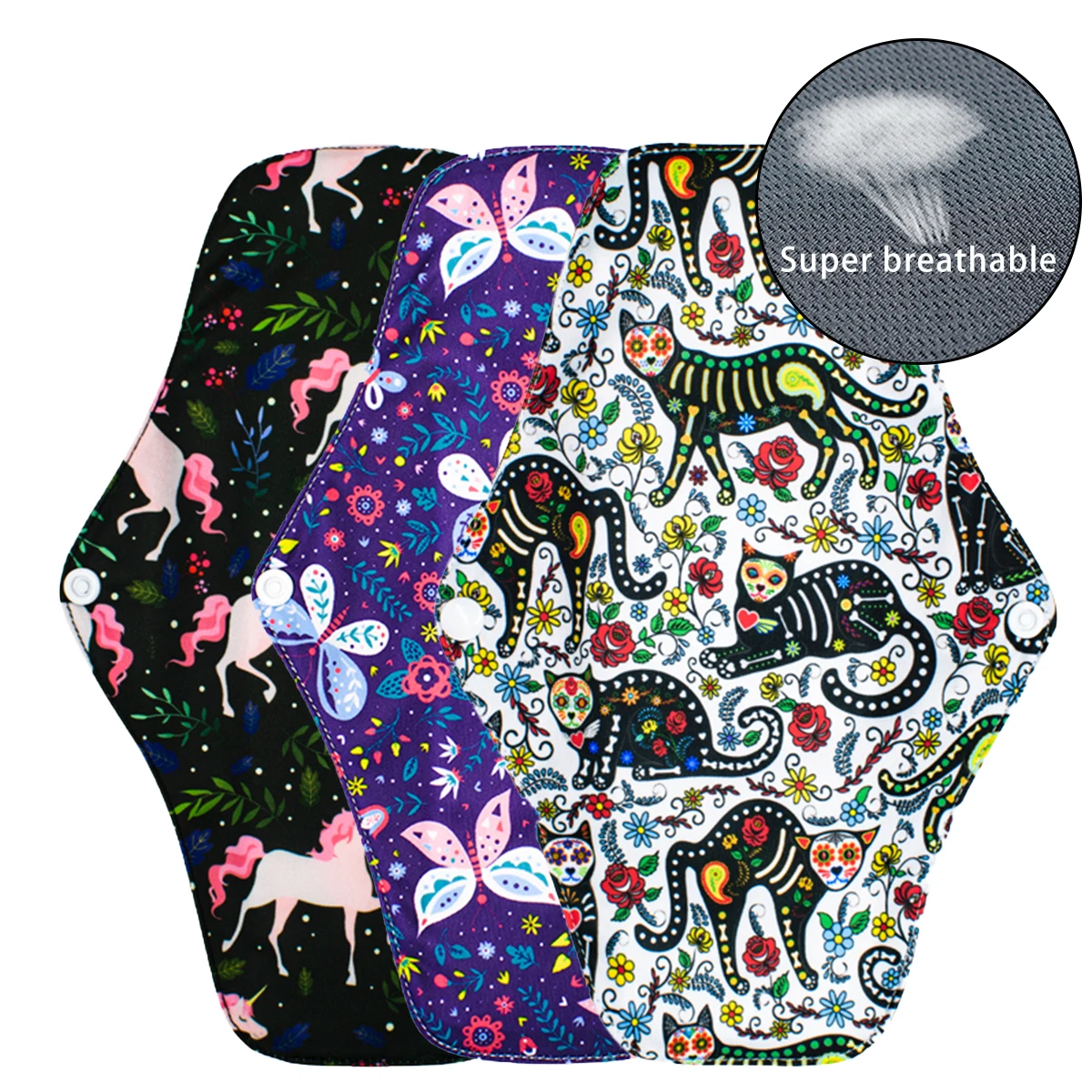 Sanitary Pads Sanitary Pads Reusable Cloth Menstrual Pads Washable Sanitary Towel Cloth AWJ Mesh Breathable Menstrual 1Pc