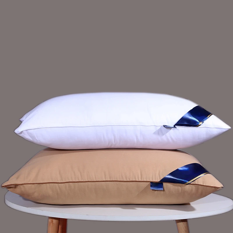 

100% Cotton White bounce back pillow solid color soft comfortable Bedroom Bed Sleep pillow hotel home Single Adult Pillow