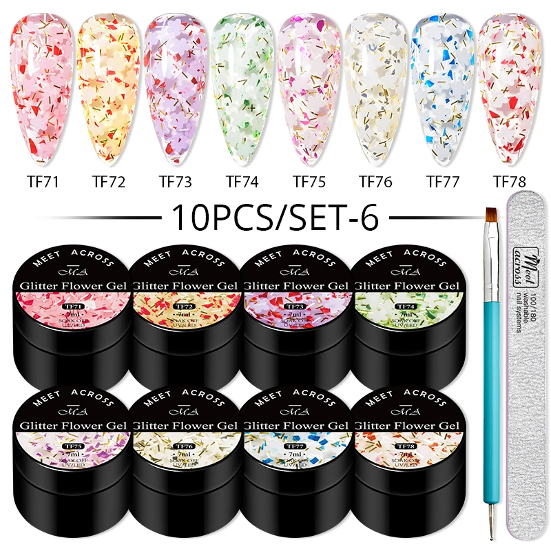 10pcs Gel Nail Polish Set 3D Semi Permanent Thermal Shell Magnet Nail Set With Magnet Stick Soak Off Uv Gel Flower Hybrid Vernis 4