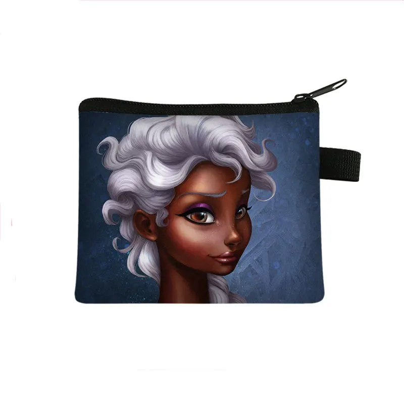 African Girl Children'S Zero Wallet Card Bag Coin Key Storage Bag Borsa A Mano Porte Monnaie Femme Portamonete Manga Billetera