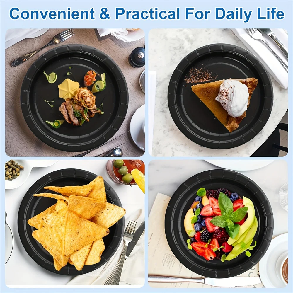 Party Tableware Disposable Food Trays 10pcs Disposable Paper Plates 7 Inch Dessert Plate