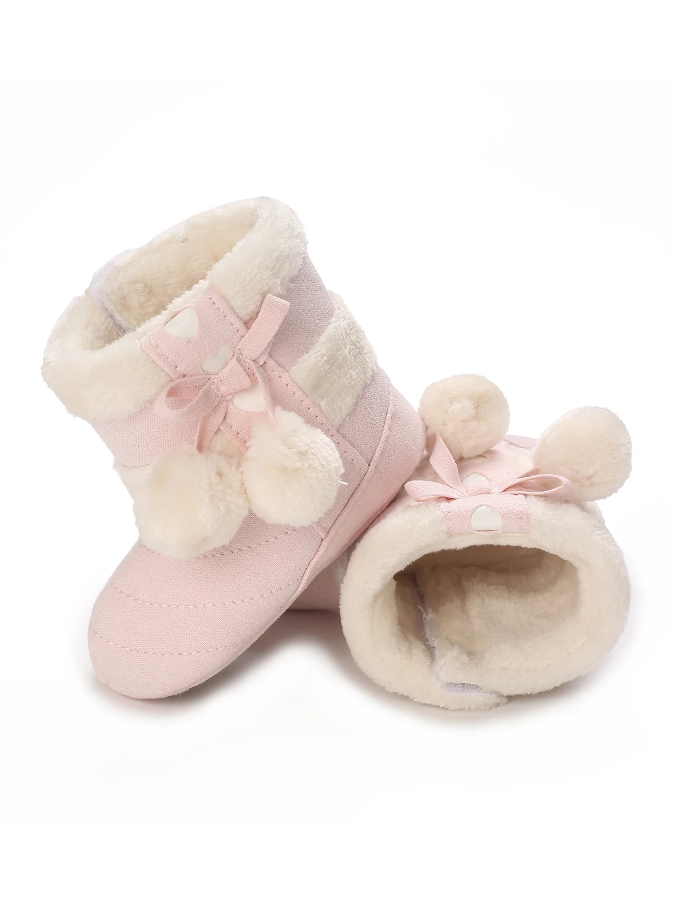0–18 Monate Baby-Winterstiefel – Plüsch-Schneestiefel mit süßer Schleife | Warmer erster Schritt – Detail 4