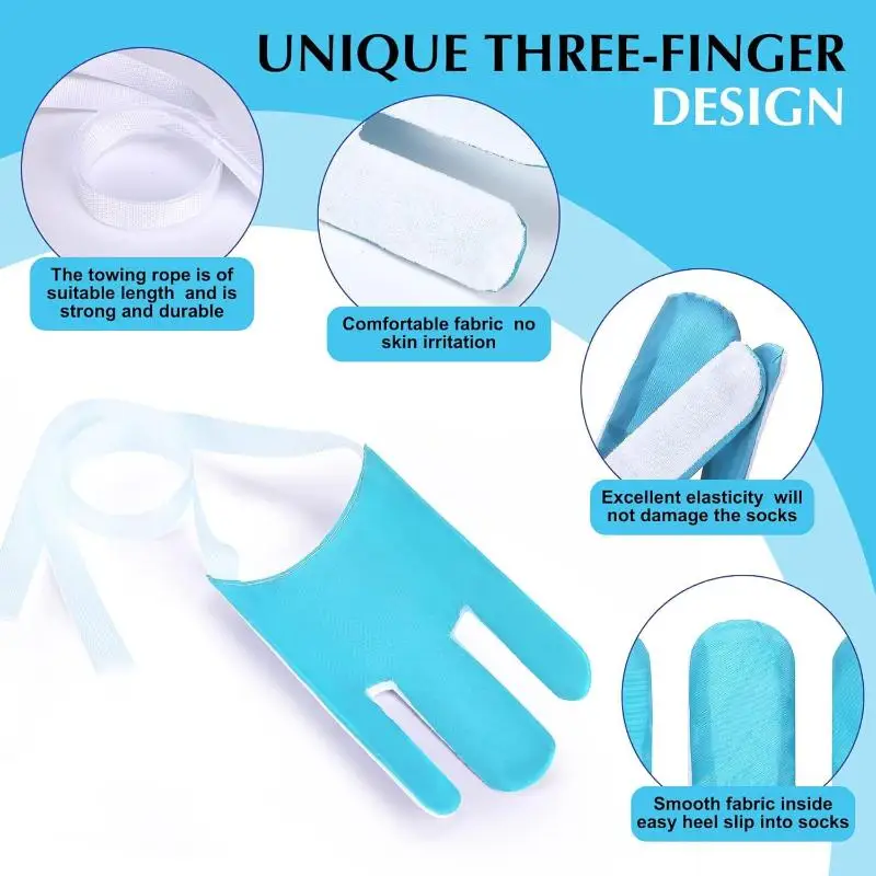 ●Sock Threader Sock Aid Tool Easy On & Off Stocking Slider For Elderly Socks Helper Puller With Adjustable Cords Without Bending
