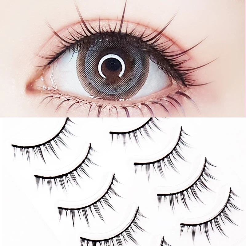 

5 pairs set acrylic fake lashes natural imitation makeup cross false eyelashes beauty eyes makeup set lash extension supplies