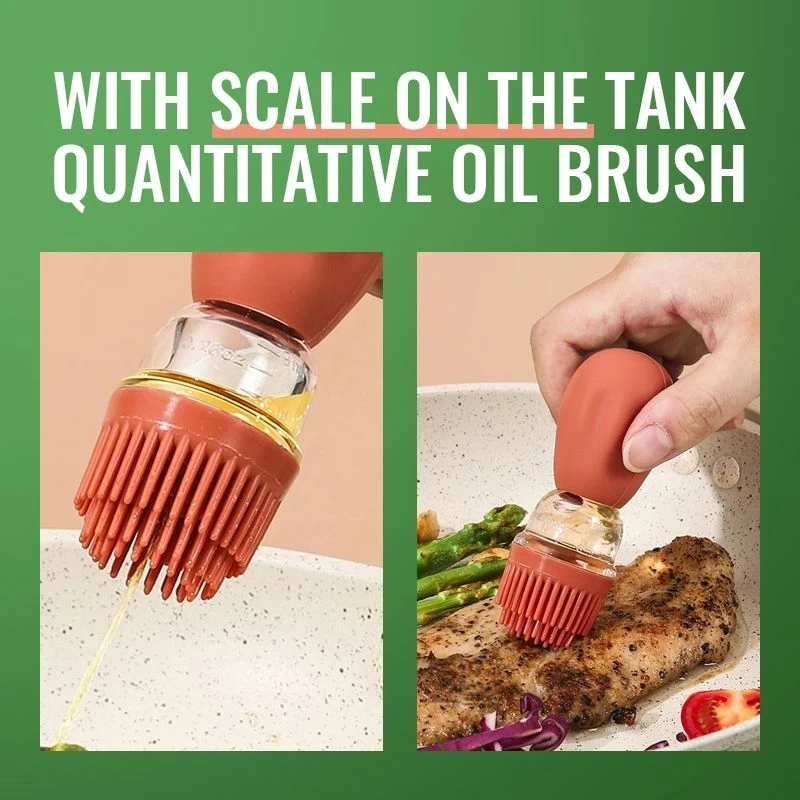 BBQ Oil Brushes Resistant High Temperature Kitchen Baking Control Quantitative Oil Brush Dispenser Silicone Bottle Container oil brush,silicone basting brush
