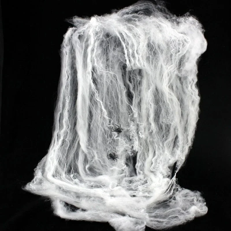 Halloween Spider Cotton Bar KTV Decoration Supplies Ghost Festival Scene Decoration Props Spider Web Spider Silk