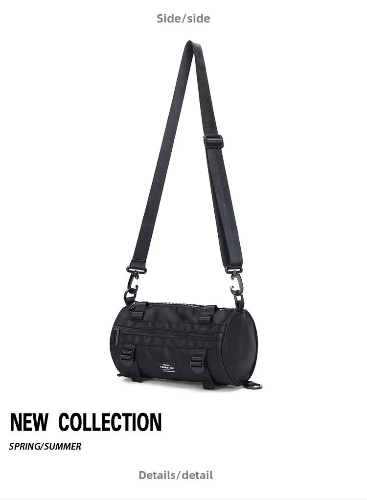Crossbody Bag Men's Trendy Single Shoulder Casual Round Bucket Sports Cross Bag, Simple Small Backpack For Men_voghion.com