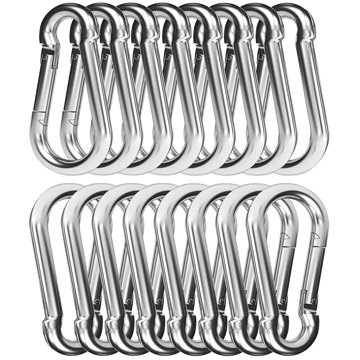 

30PCS 4Inch Heavy Duty Spring Snap Hook Carabiner, M8 3/8Inch Snap Spring Carabiner Clip for Swing Hammock Gym Outdoor
