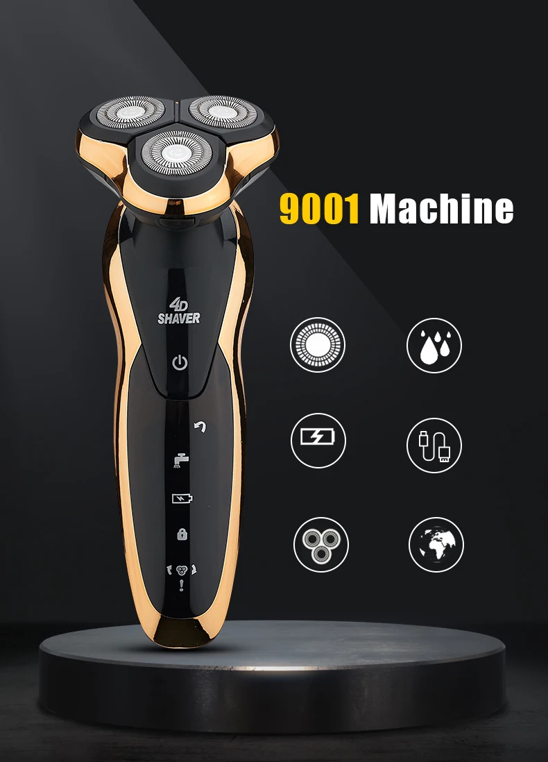 Electric Shaver For Men Rechargeable Men Electric Razor USB 3Blades Portable Water Proof Shaving Machine ZOZEN Electric Shavers