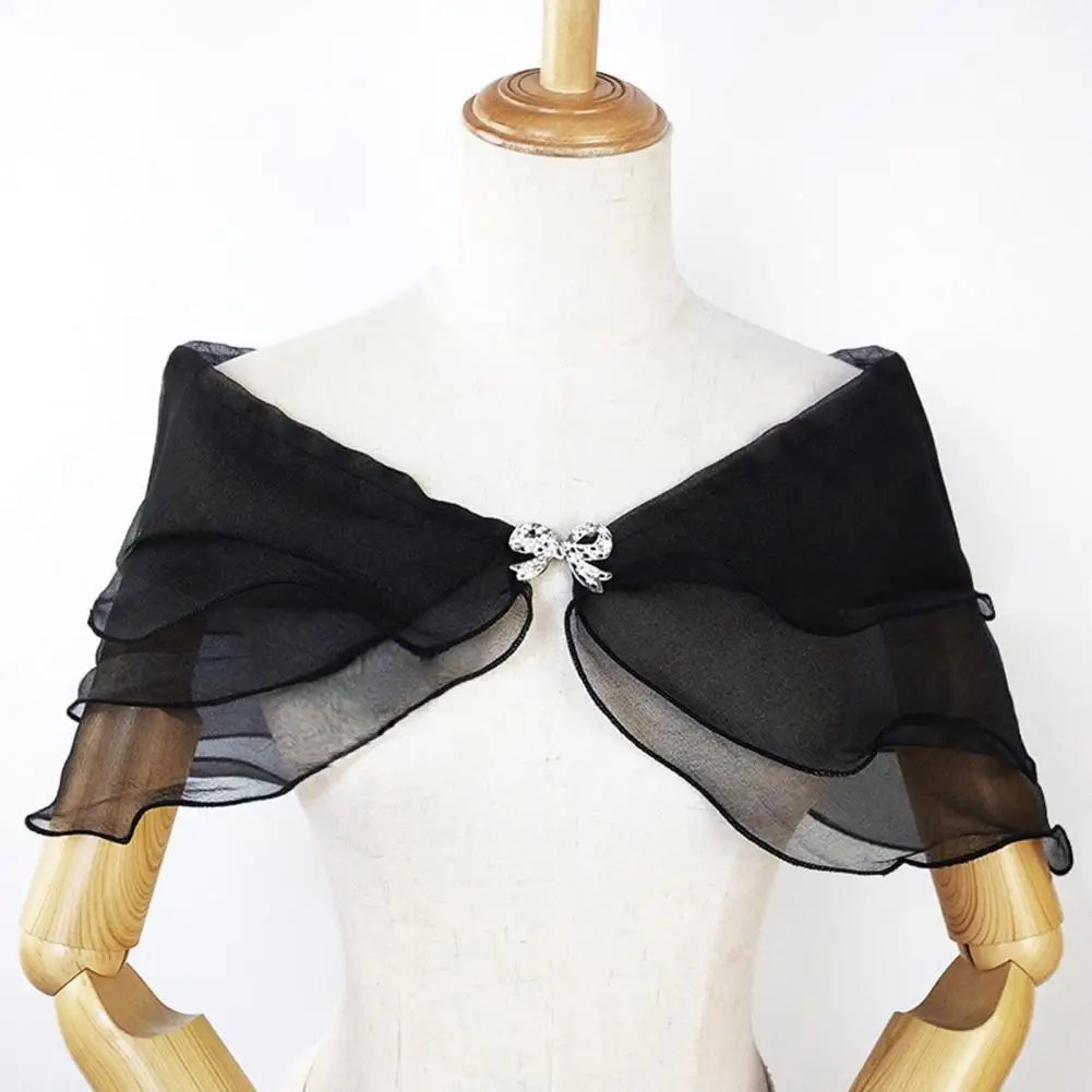 

Женская элегантная шаль, элегантная Свадебная шаль, блестящая сетка, украшенная V-образным вырезом для свадьбы, выпускного вечера, особых случаев