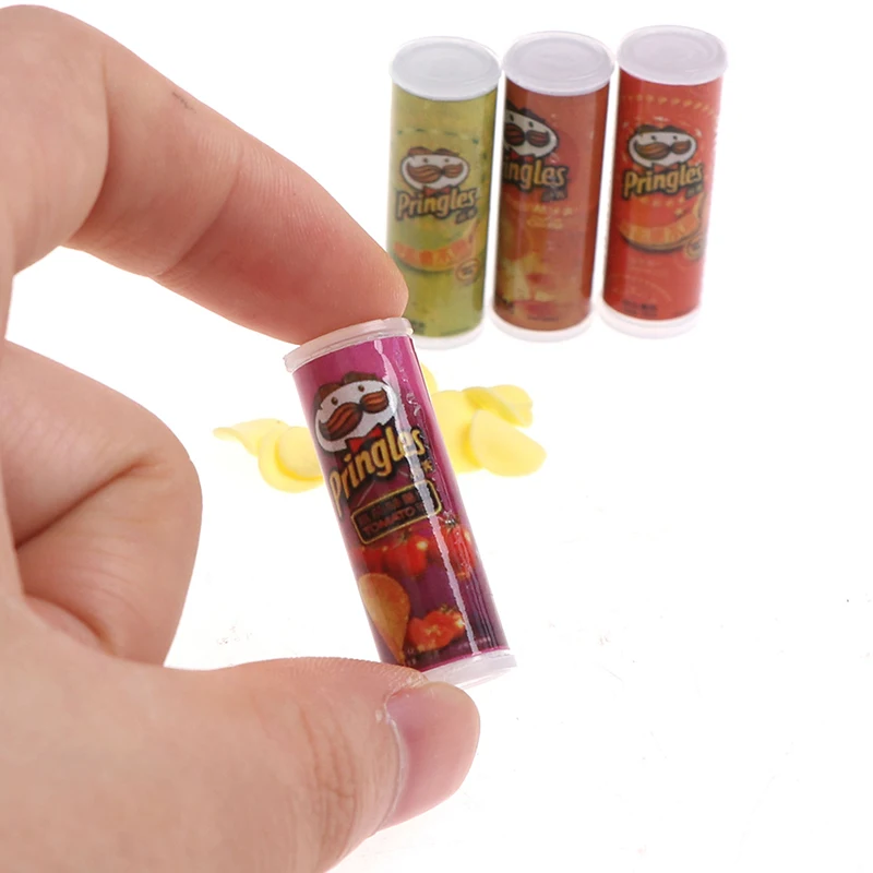 Kitchen Toys Pretend Kitchen Toys Pretend Food Toys Doll House Toys 1set Kawaii 1:12 Dollhouse Miniature Food Potato Chips Bottles