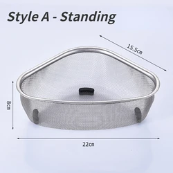 Stainless Steel Triangle Kitchen Sink Drain Basket and Organizer (Style A)