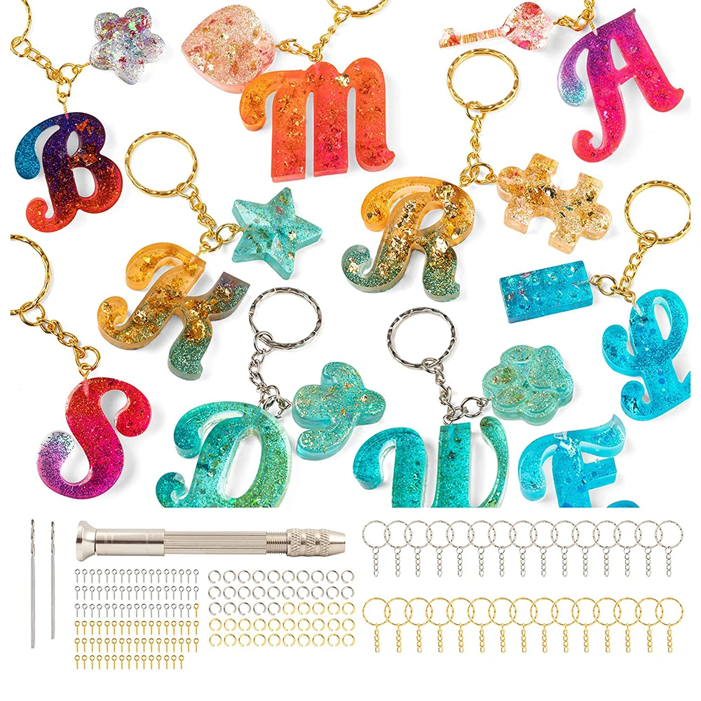 224pcs/Set Letters Resin Mold Jewelry Kits Alphabet Craft Gift DIY Epoxy  Resin Keychain Casting Silicone Mold Making Kit Supply - AliExpress