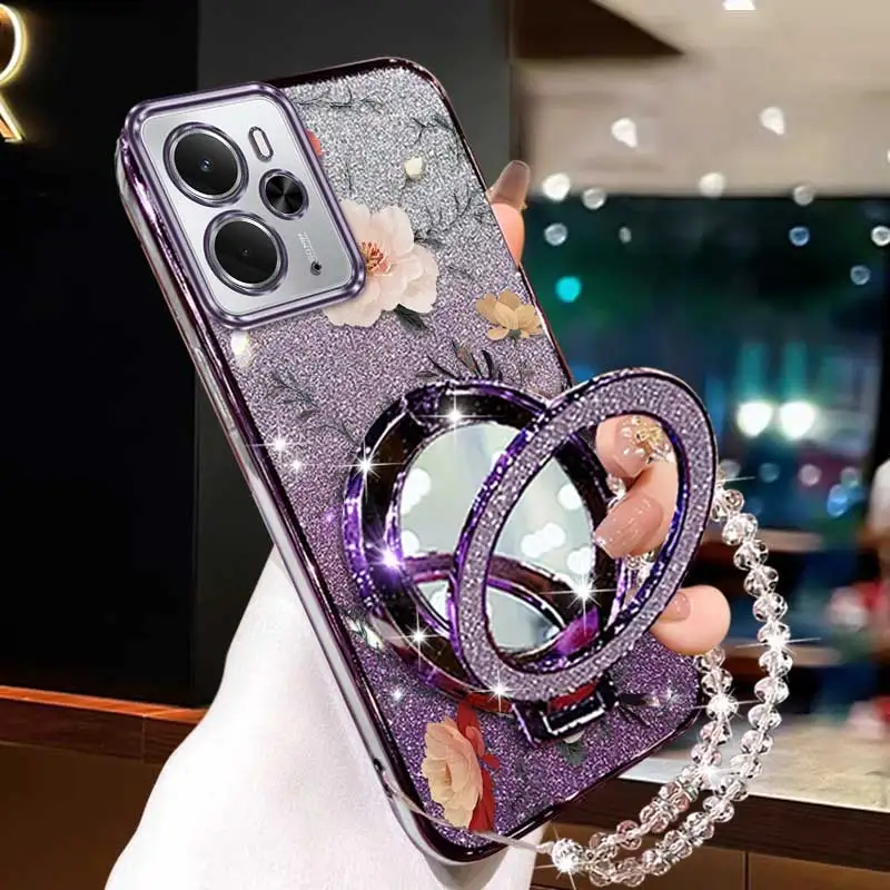 3-Piece Floral Phone Accessory Set: Flower Bud Case, Lanyard & Stand