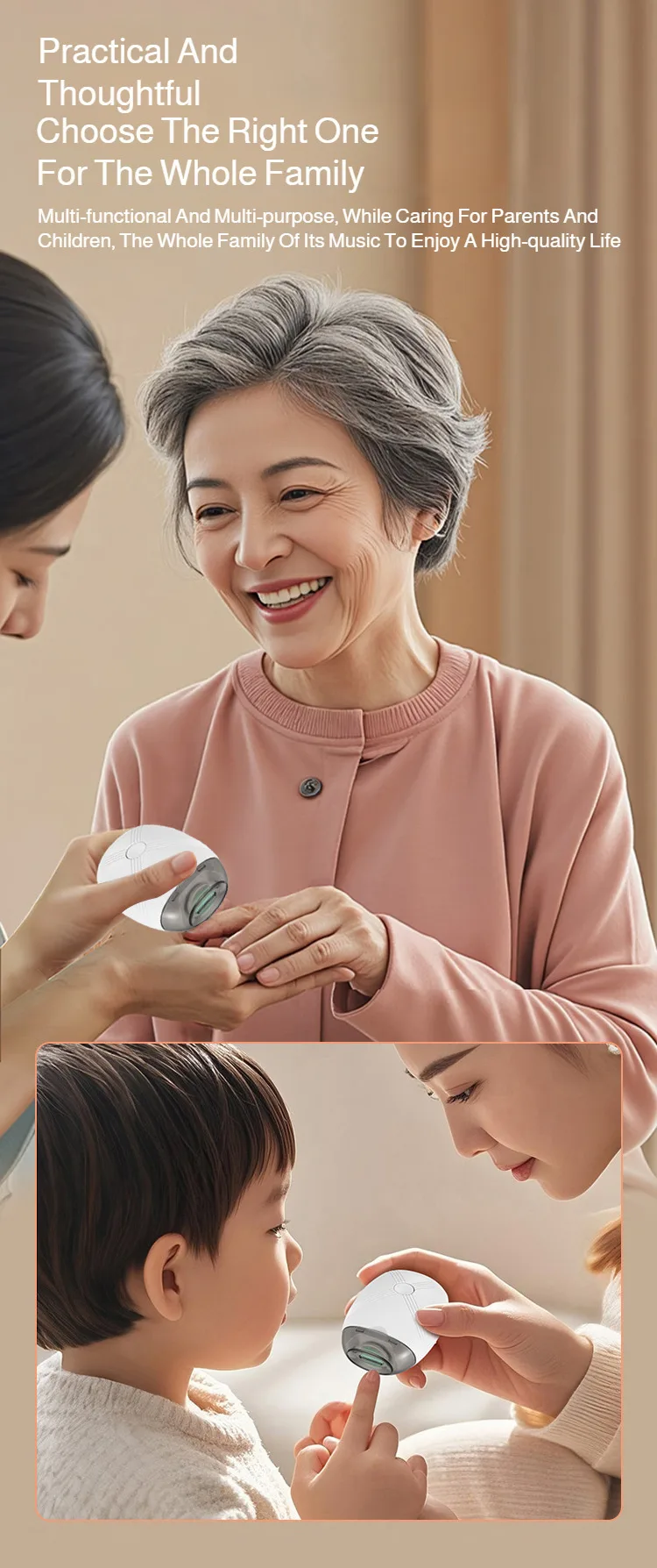 Electric Baby Nail Trimmer Rechargeable Safe Automatic Nail Grinder_voghion.com