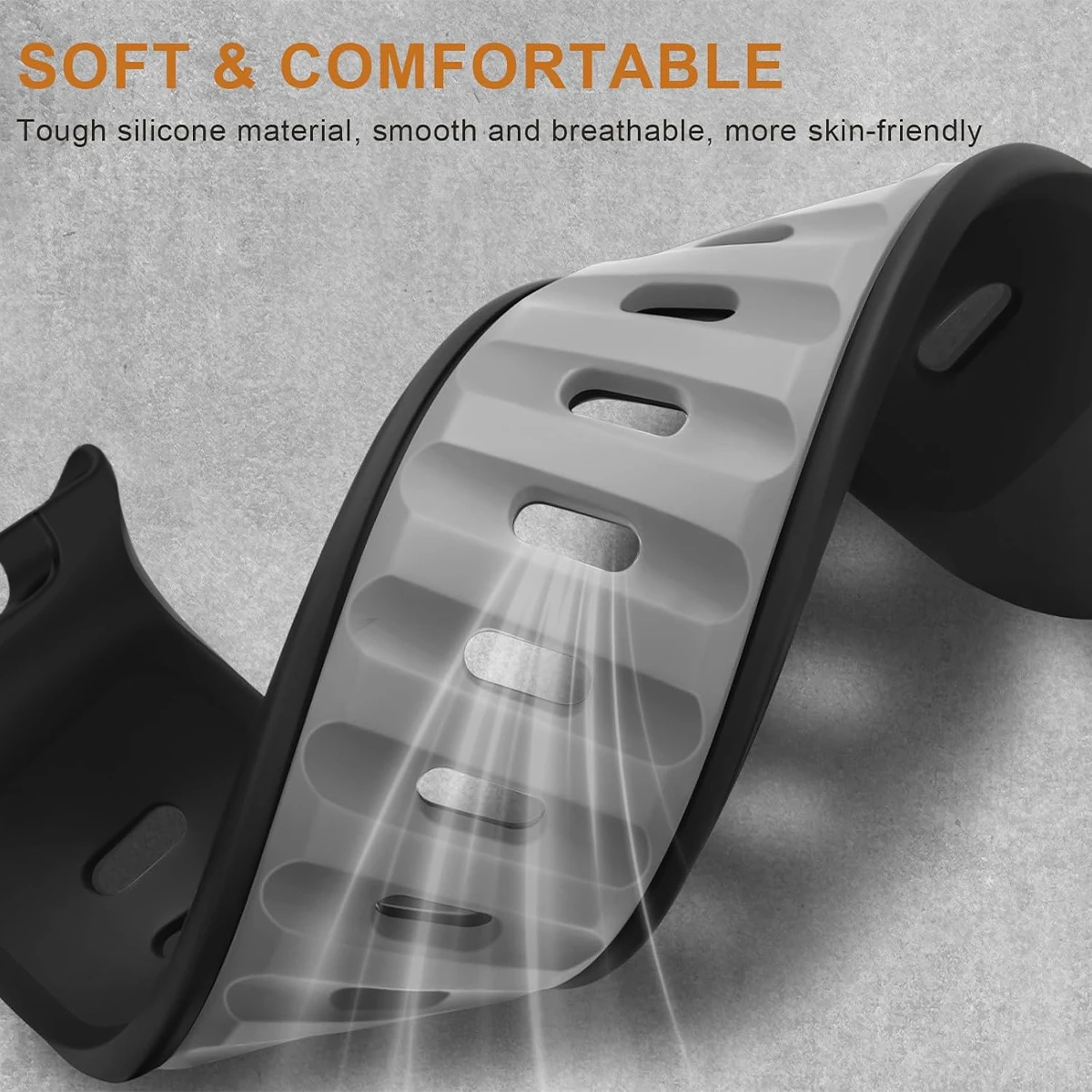 Two-Tone Elastic Silicone Sport Strap