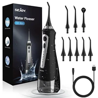 SEJOY Water Flosser Irrigator Dental Teeth Whitening strips Portable 230ML Tank 5 Modes 5 Jet Tips 1