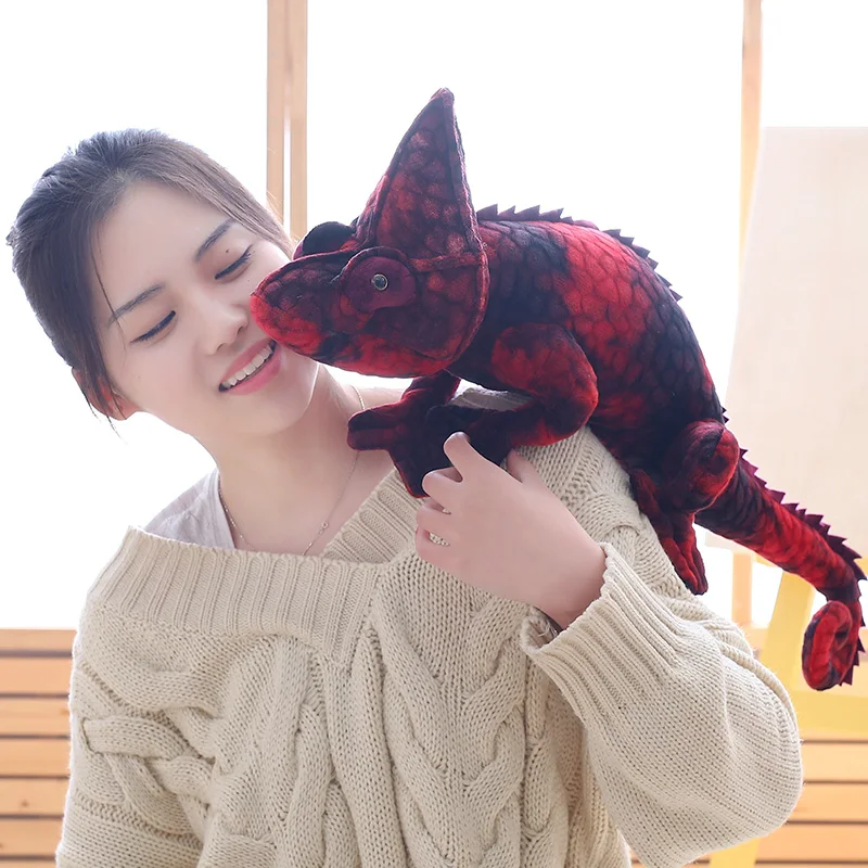 Hot 1pc 70/100cm Big Simulation Chameleon Plush Animals Toys Stuffed Plush Chameleon Dragon Pillow Toy Birthday Gifts Kids Toys