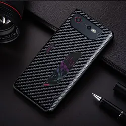 Carbon Fibre Shockproof Slim Non-Slip Full Body Protective Phone Case for ROG Phone 7 (Black)