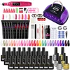 Beginner Manicure sets With Top/Baset Coat For Complete Gel Acrylic Nail Semi-permanent varnish Polish Polish Kit UV LED Lamp 1