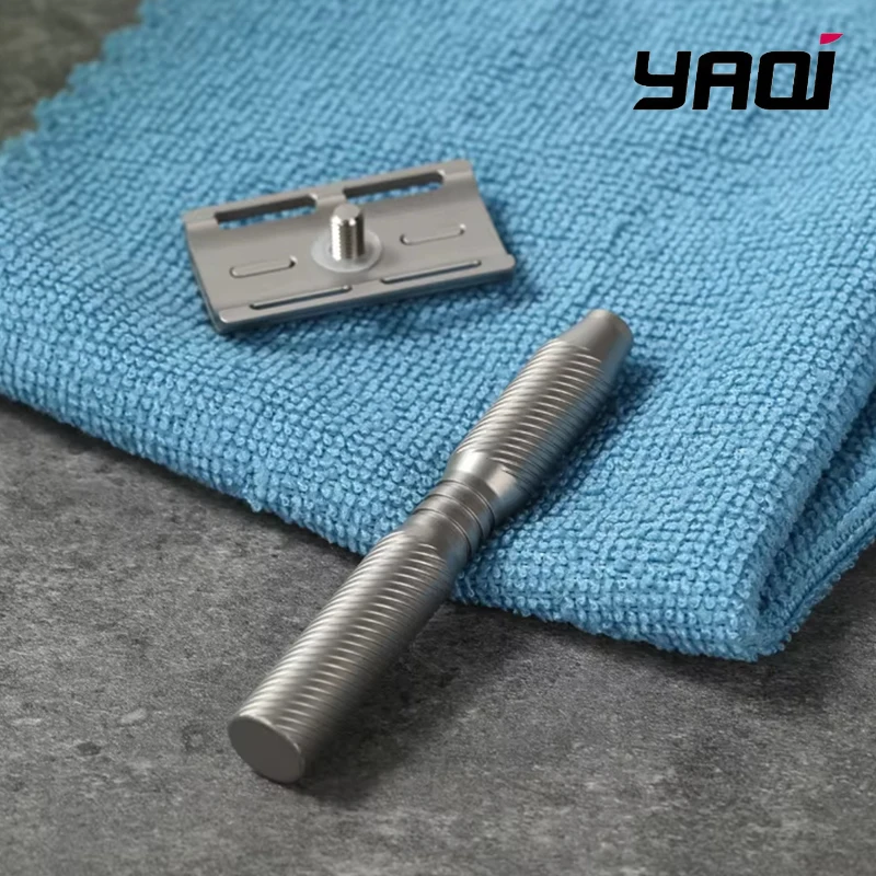 Yaqi 고품질 망 유령 여러 스레드 패턴 티타늄 경량 안전 면도기 얼굴 전문 면도기 청소