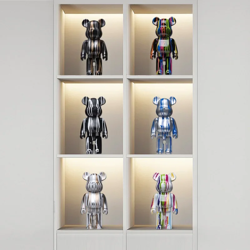 

6 minimalist striped violent bear series living room and office desk decorations, high-end wine cabinet decorations