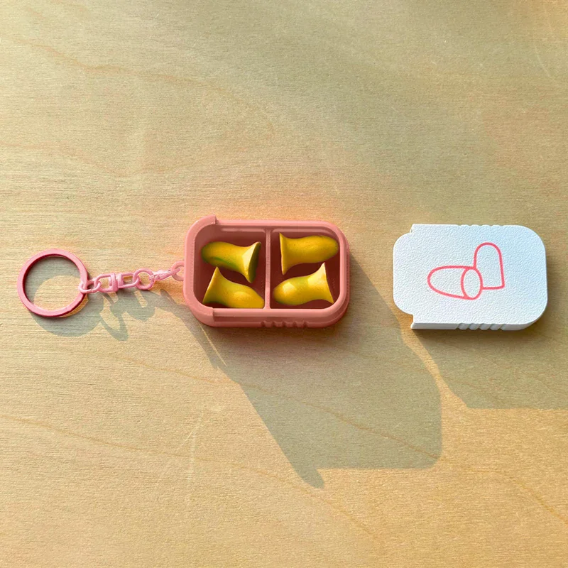 Mini Earplugs Storage Box With Keychain Portable Ear Plug Holder Container For Jewelry, Vitamins, Earring Pills, Small Items