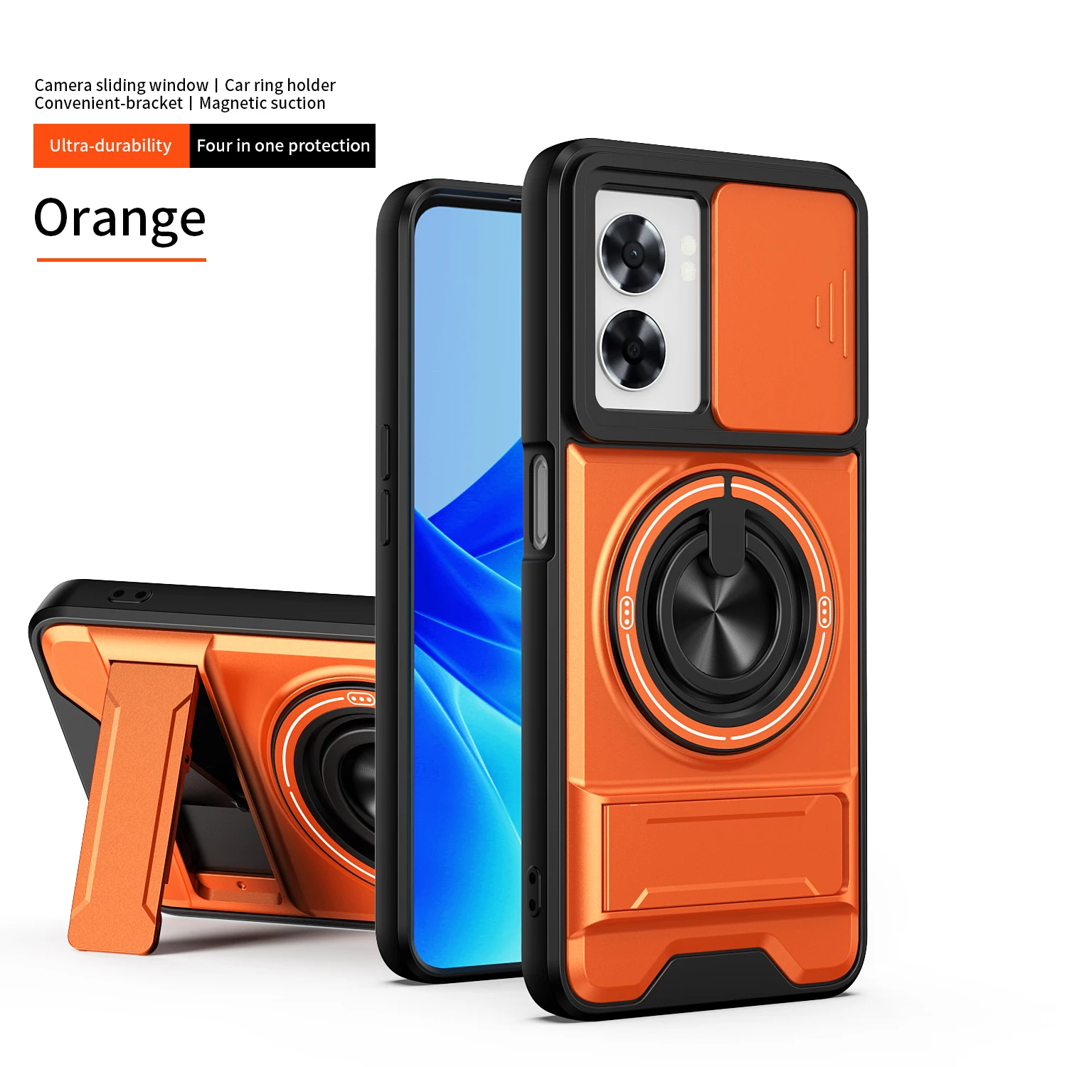 Enhanced Magnetic Fold Holder Military Armor Case with Camera Protection